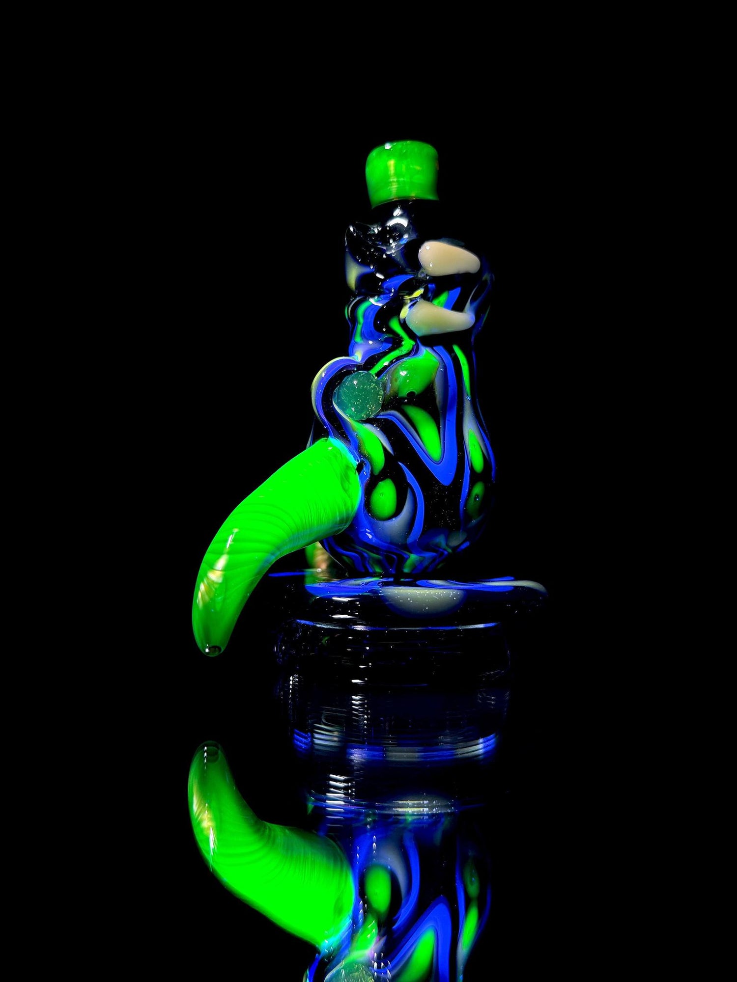 Tony Kazy x Indo Glass x Geoff Made Glass Dragon Head Peak Uv Dry Top