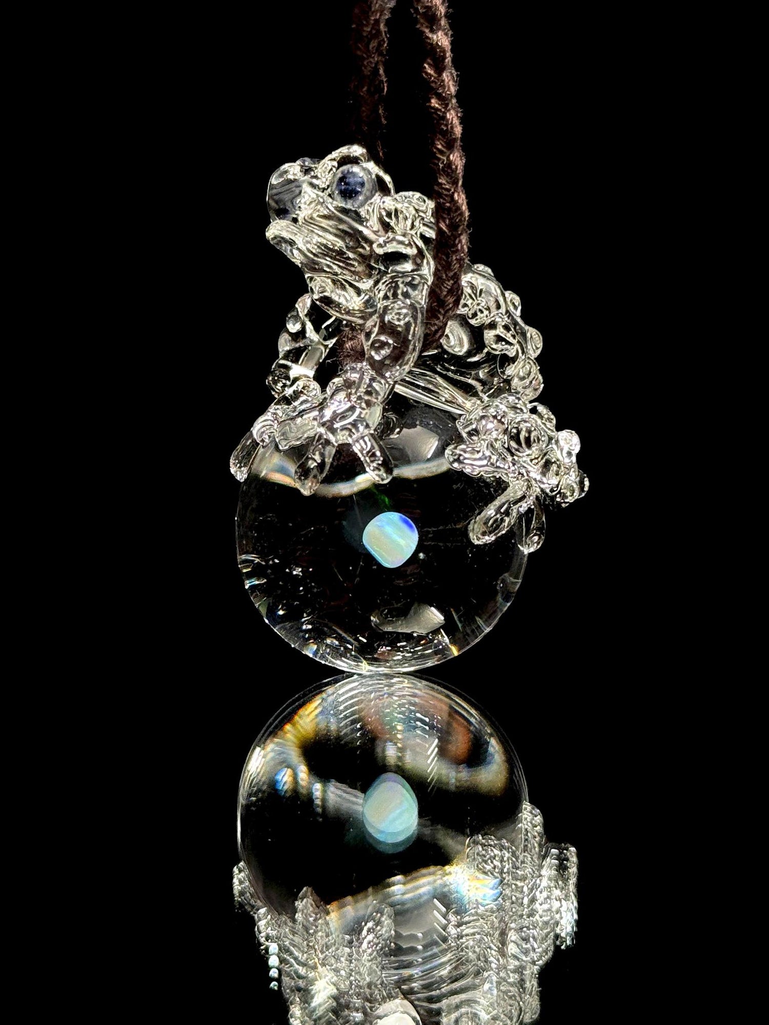 Kengtaro Glass Clear Toad Pendant