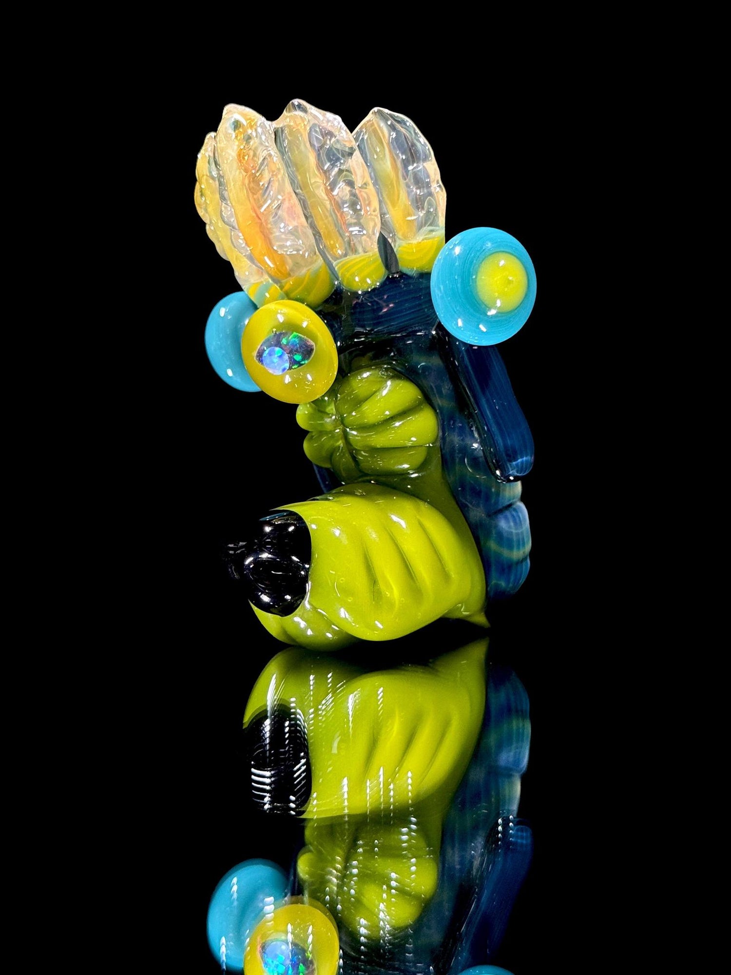 Ryan Kane Glass Headdress Wolf Pendant