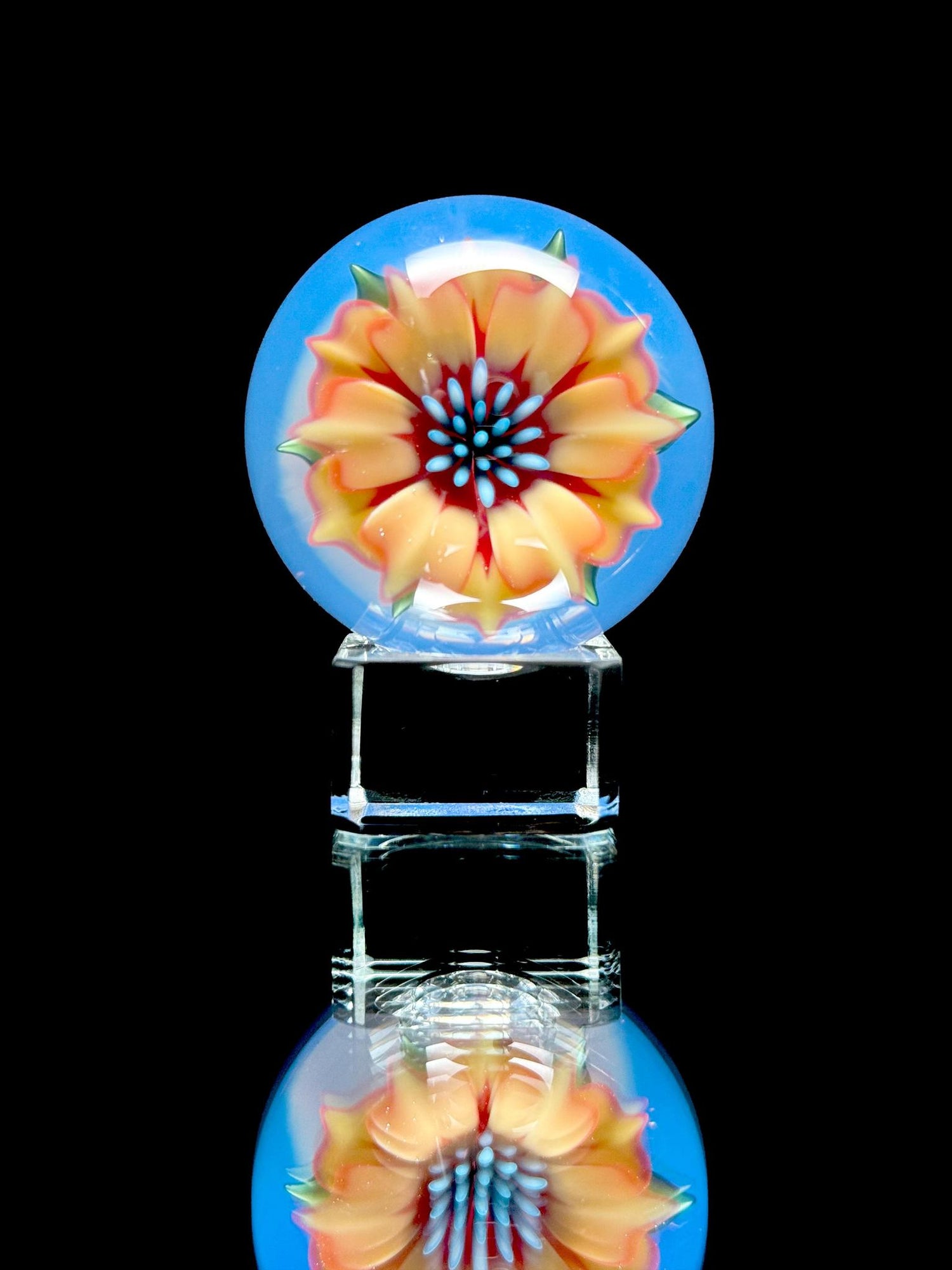 Florin Glass Lg Flower Marble