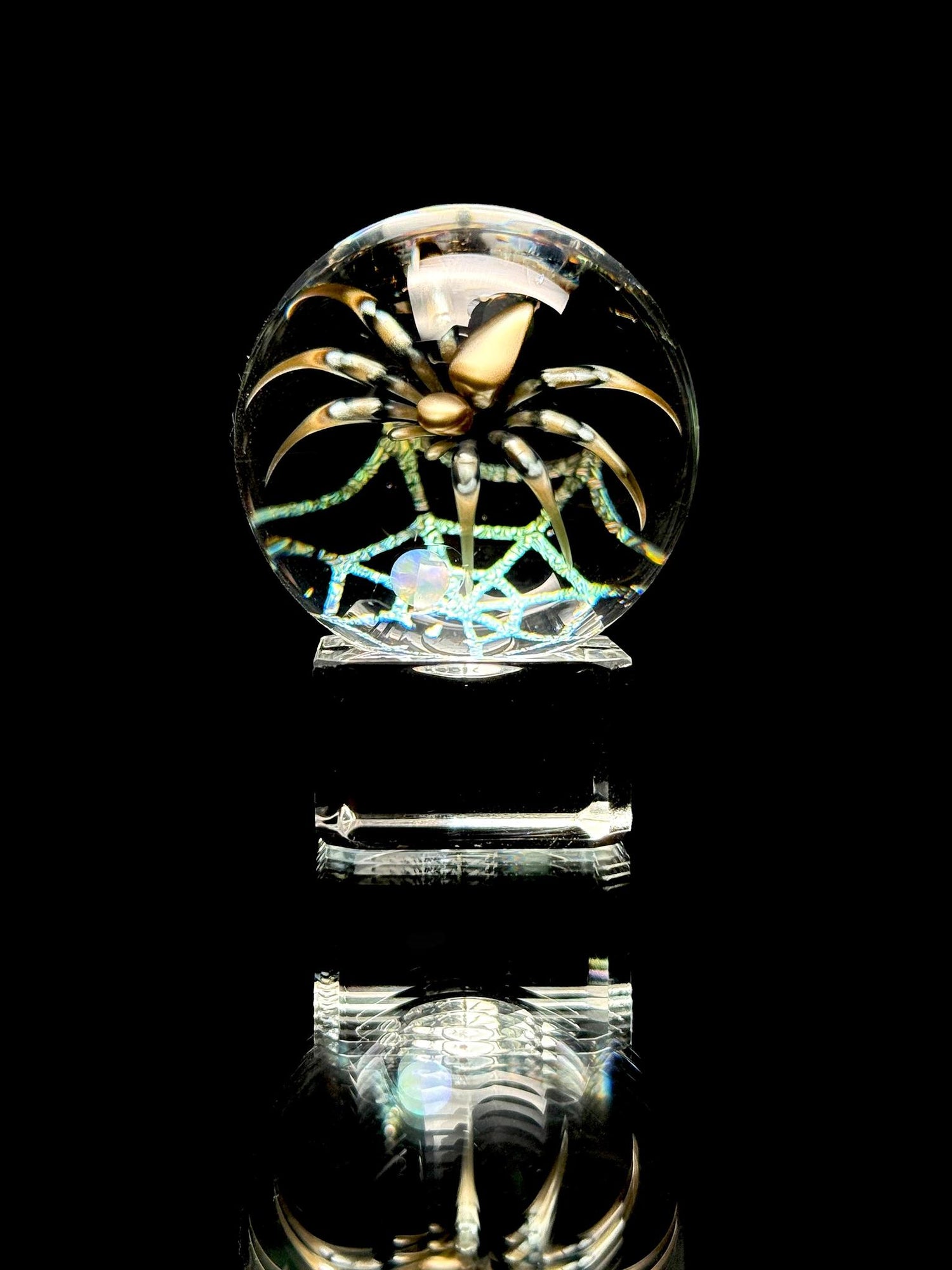 Florin Glass Lg Opal Spider Marble