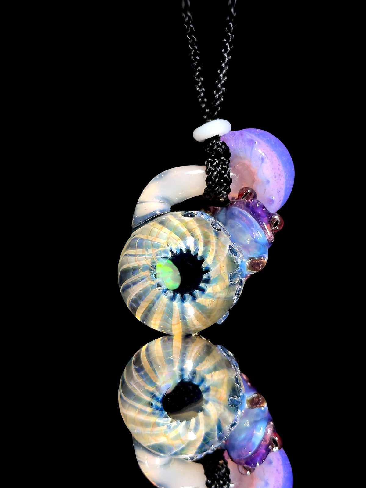 Kengtaro Glass Uv Mushroom Frog Pendant