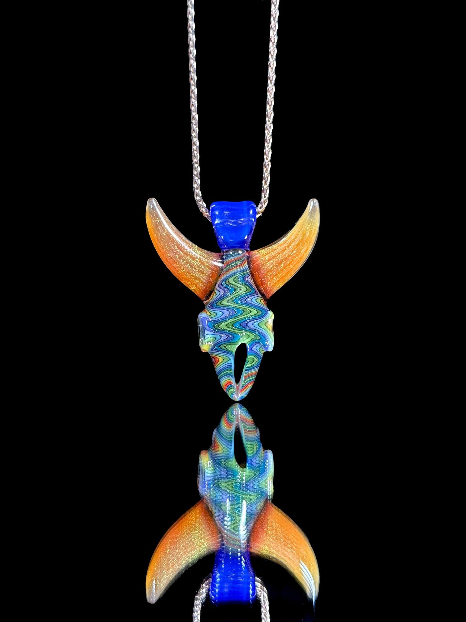Darby Rainbow Skull Pendant
