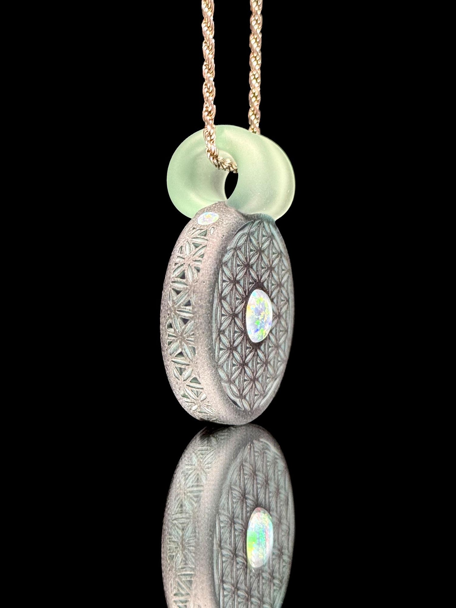 Glass Maze Carved Pendant
