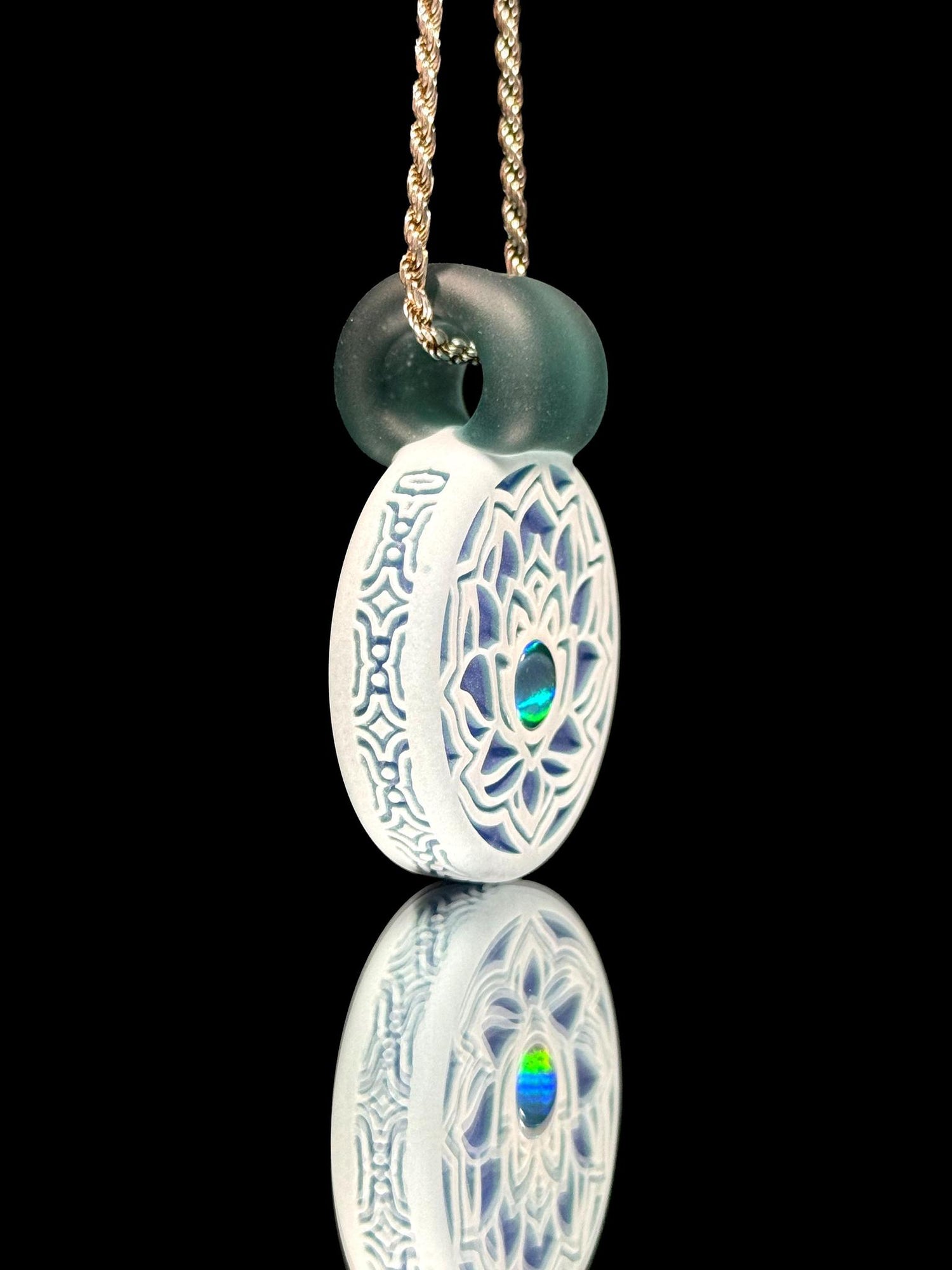 Glass Maze Carved Pendant