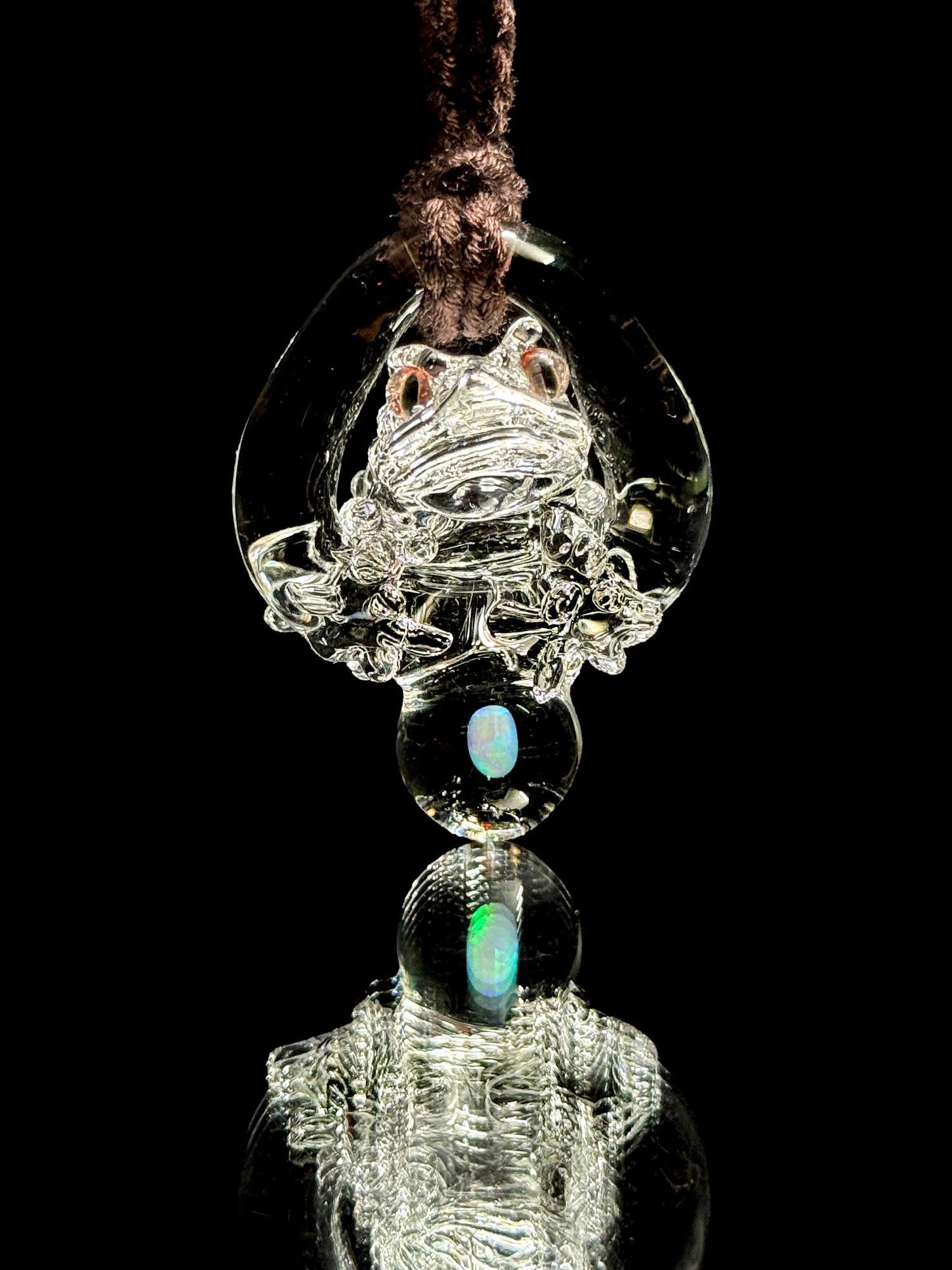 Kengtaro Glass Clear Toad Pendant