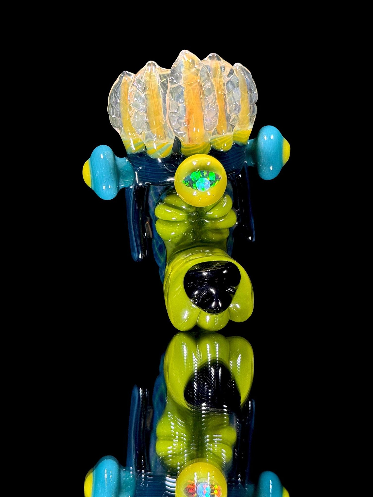 Ryan Kane Glass Headdress Wolf Pendant