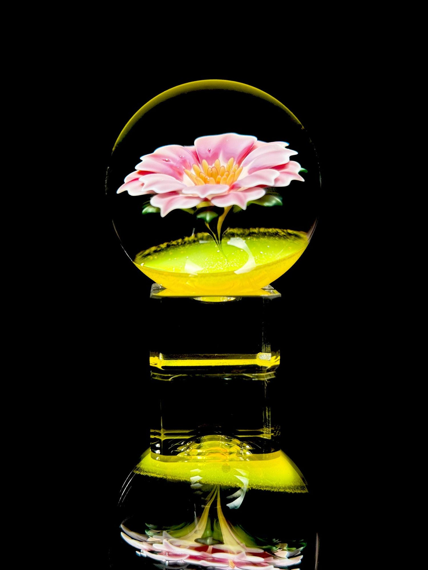 Florin Glass Lg Flower Marble