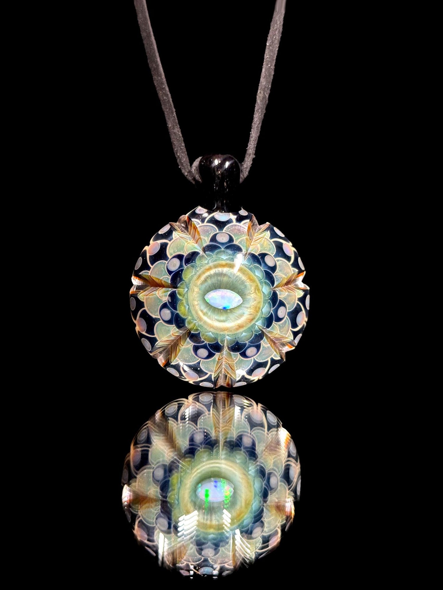 JuJu Glass Carved Dotstack Pendant