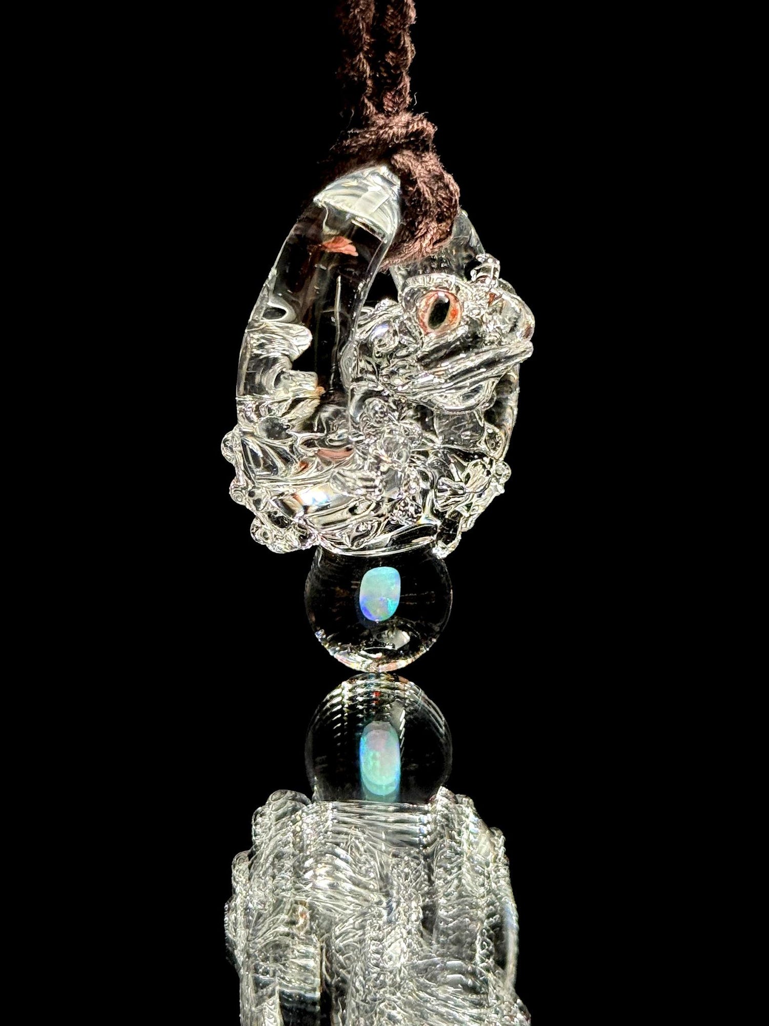 Kengtaro Glass Clear Toad Pendant