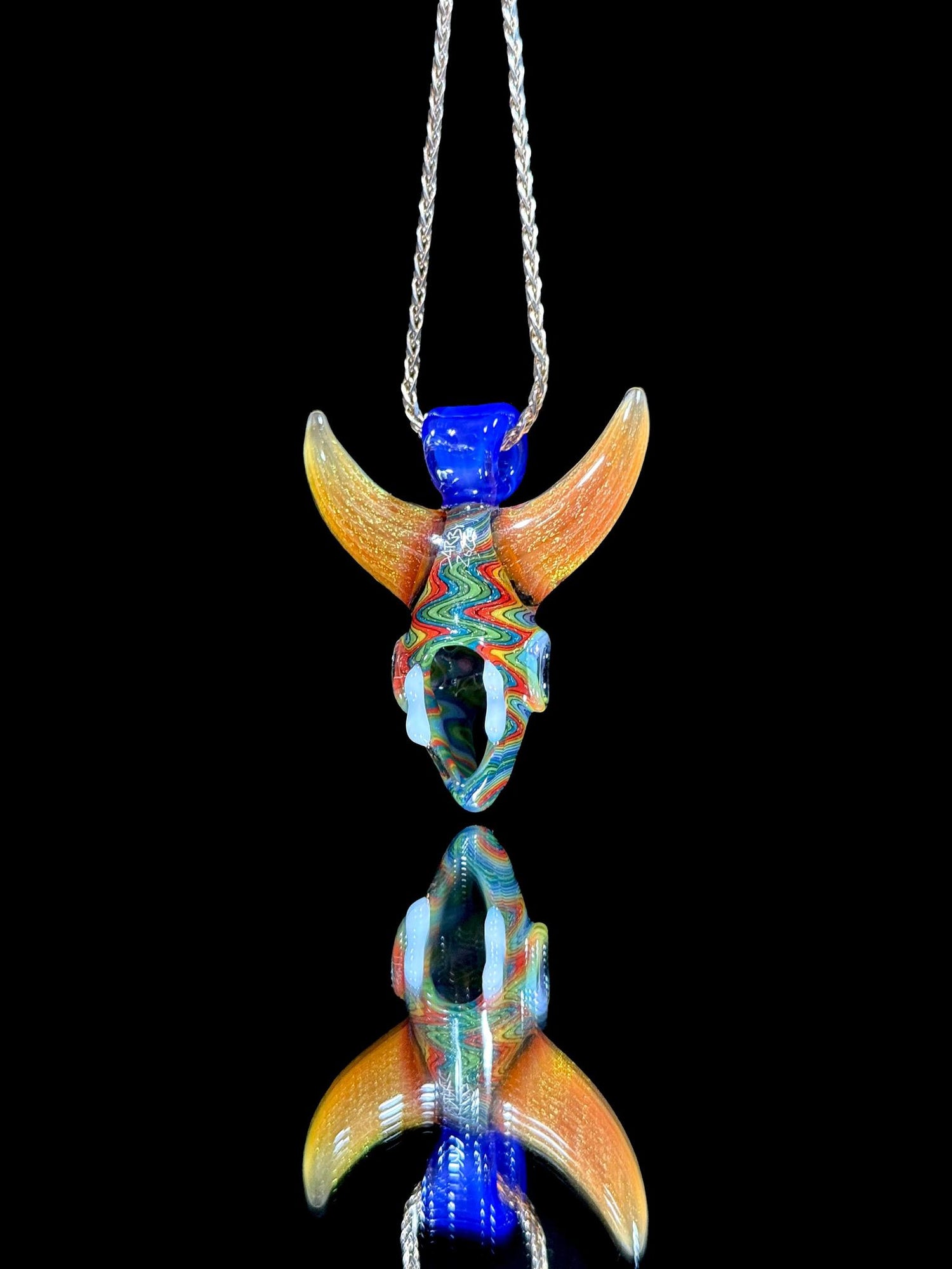 Darby Rainbow Skull Pendant