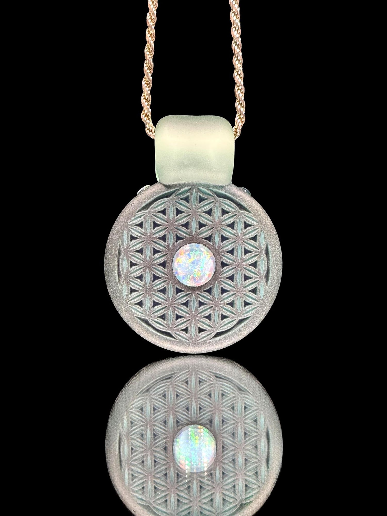 Glass Maze Carved Pendant