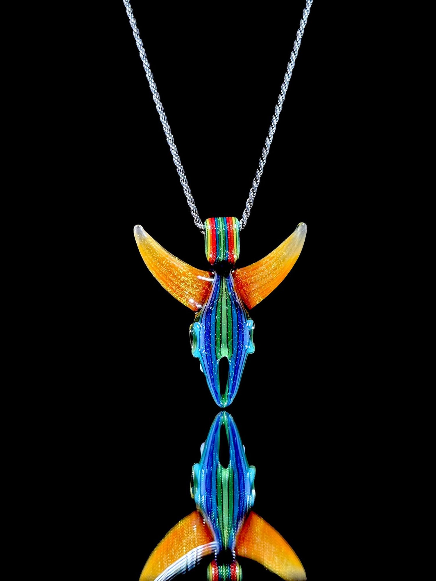 Darby Rainbow Skull Pendant