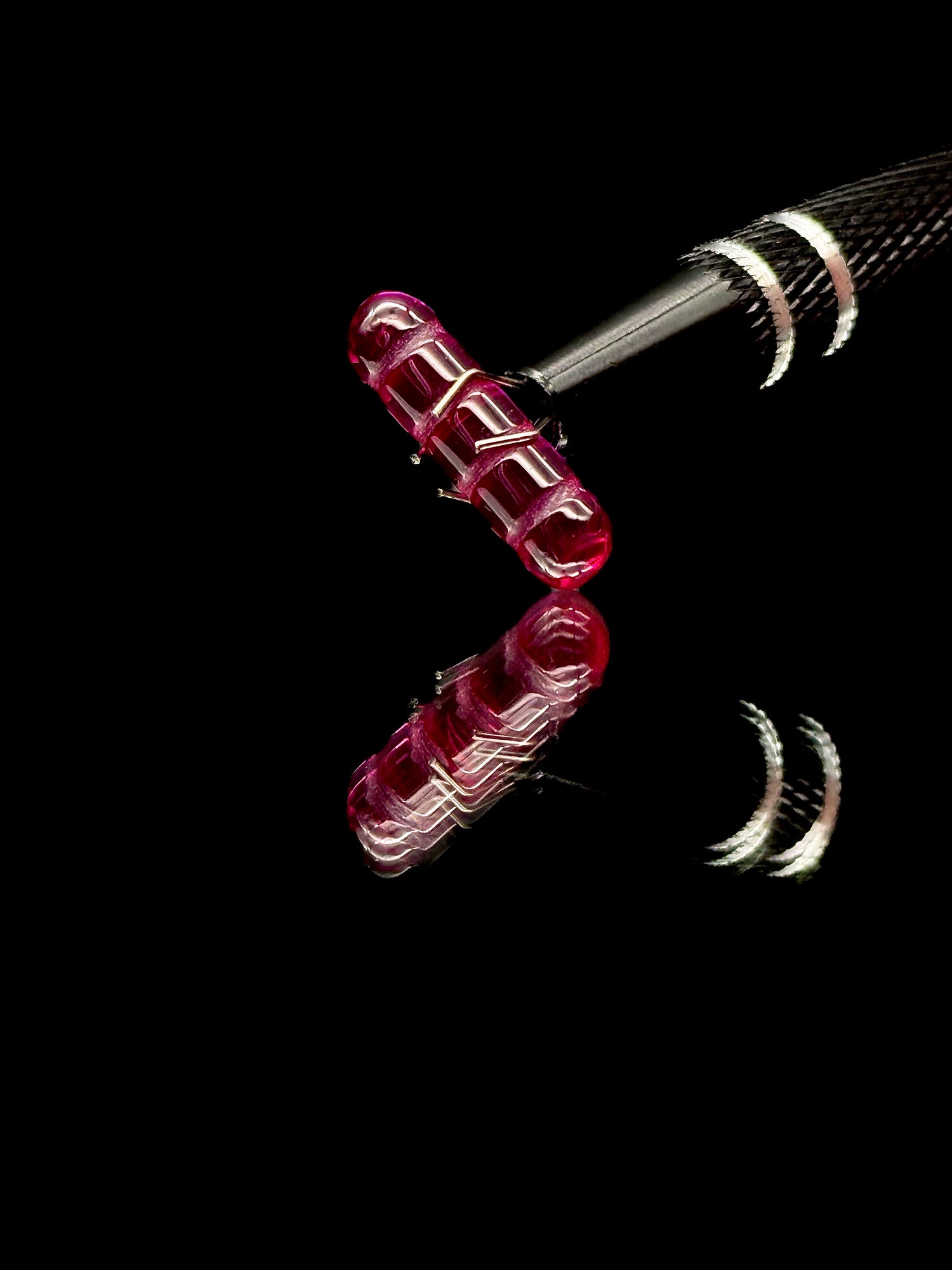 Ruby Pearl Co 5x18mm Ruby Ribbed Pillar