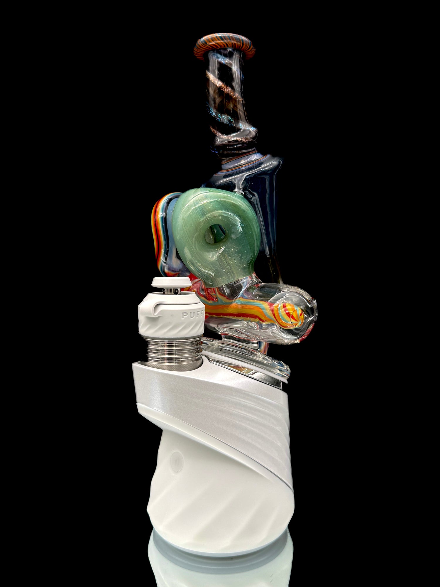 Ben Wilson Glass Worked Triple Donut Recycler Peak Top