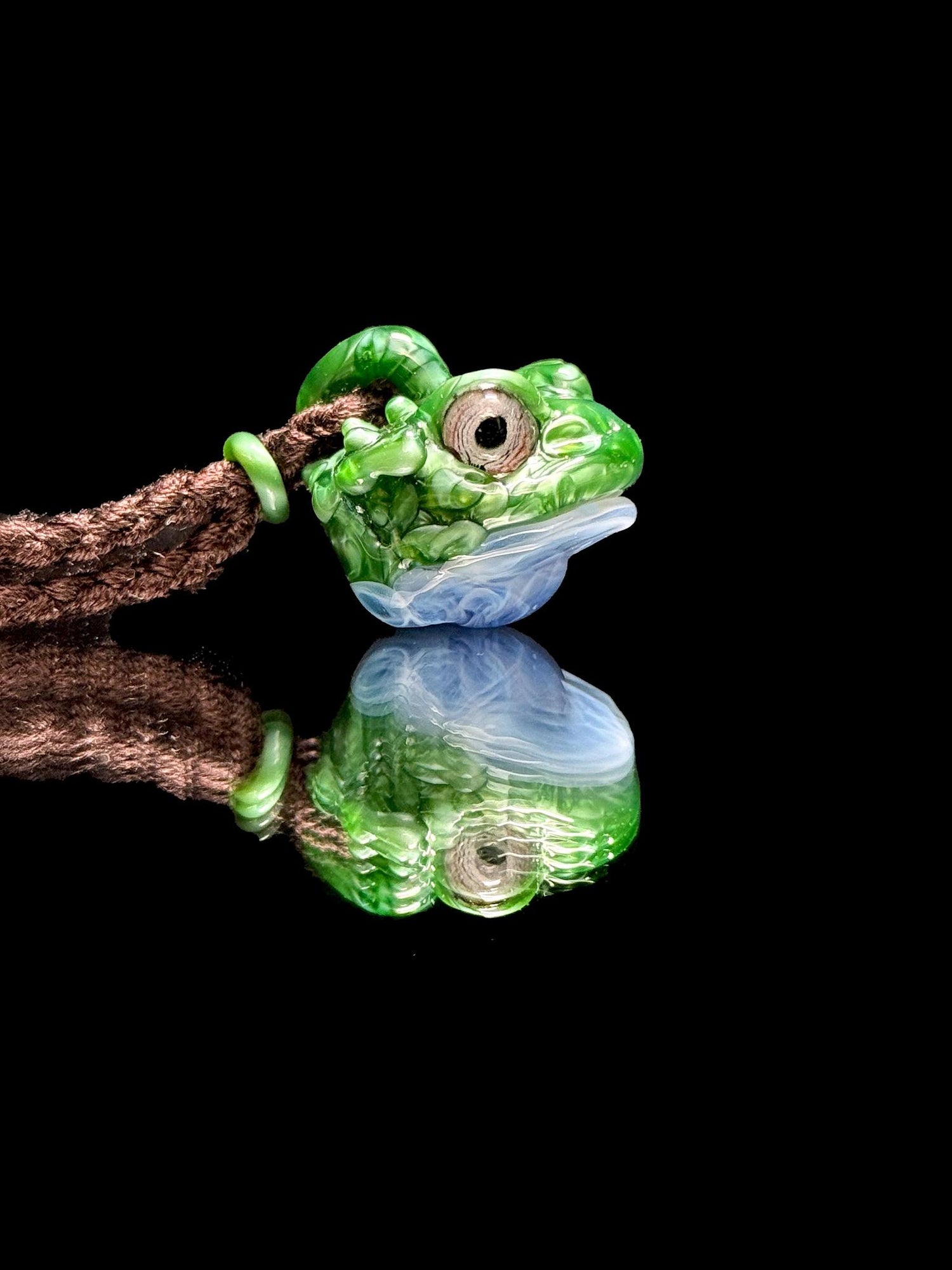 Kengtaro Glass Toad Head Pendant