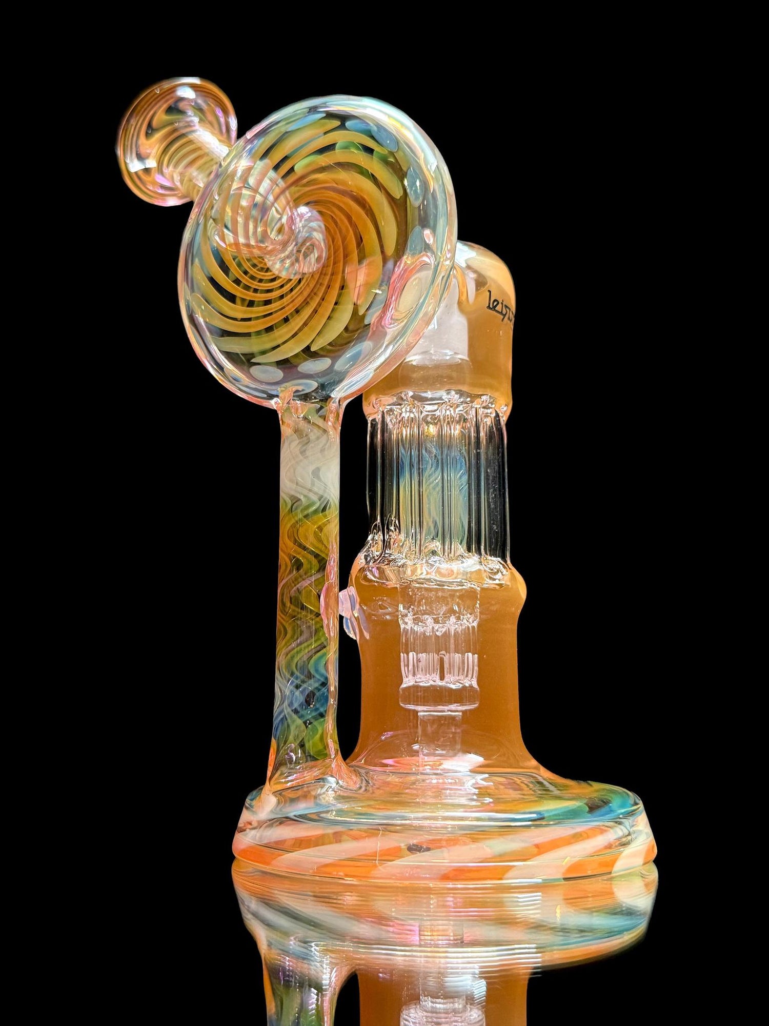 Leisure Glass 14mm Fumed Pillar Disk Recycler