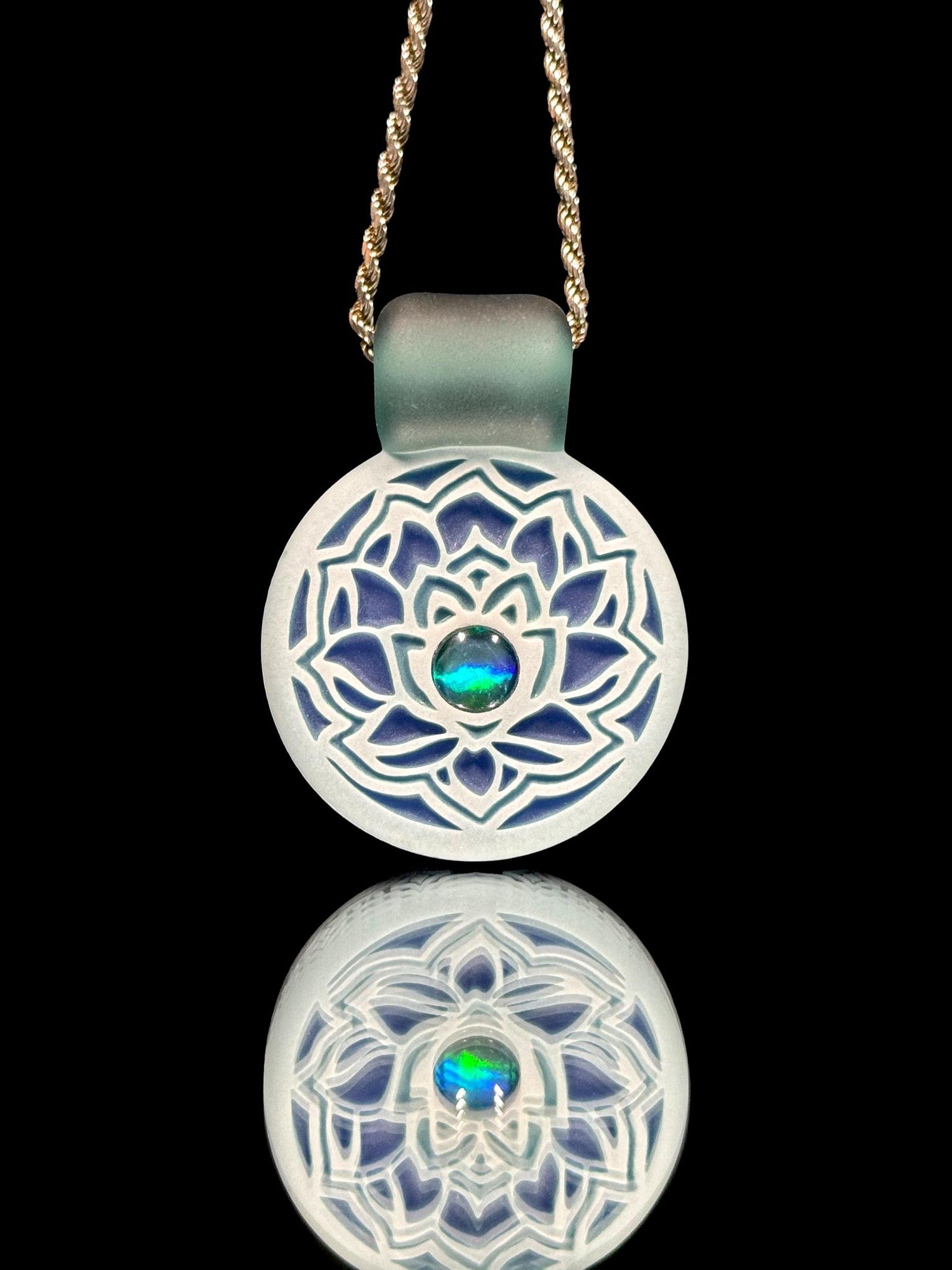 Glass Maze Carved Pendant
