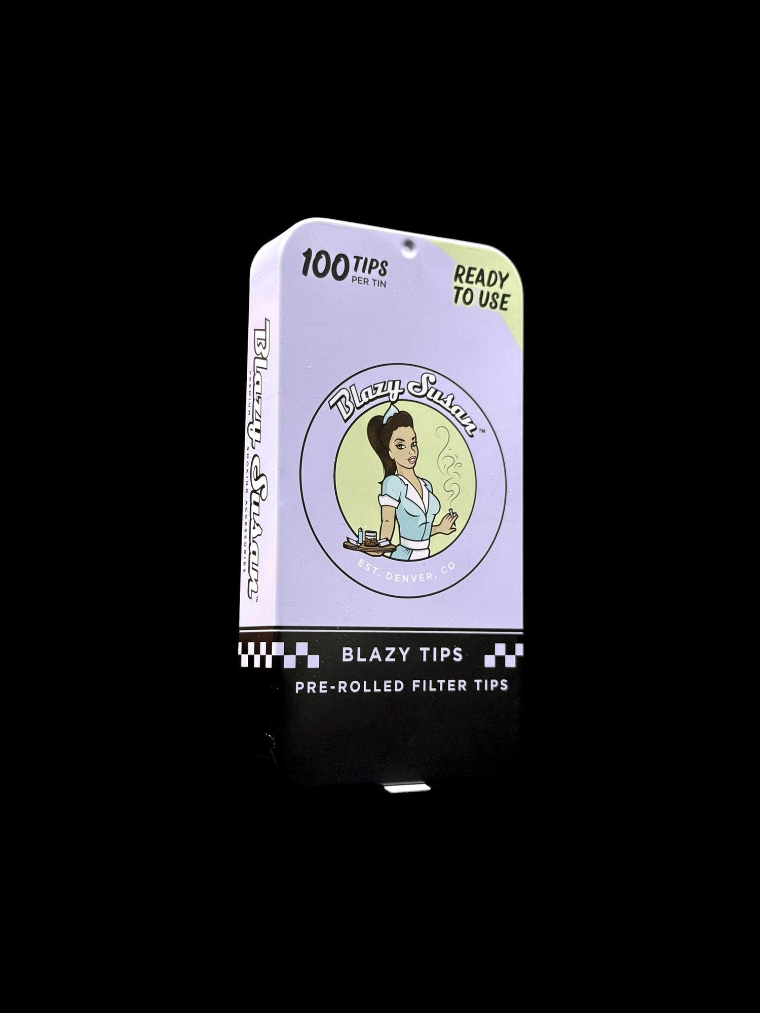 Blazy Susan Tips Purple Tin 100pk
