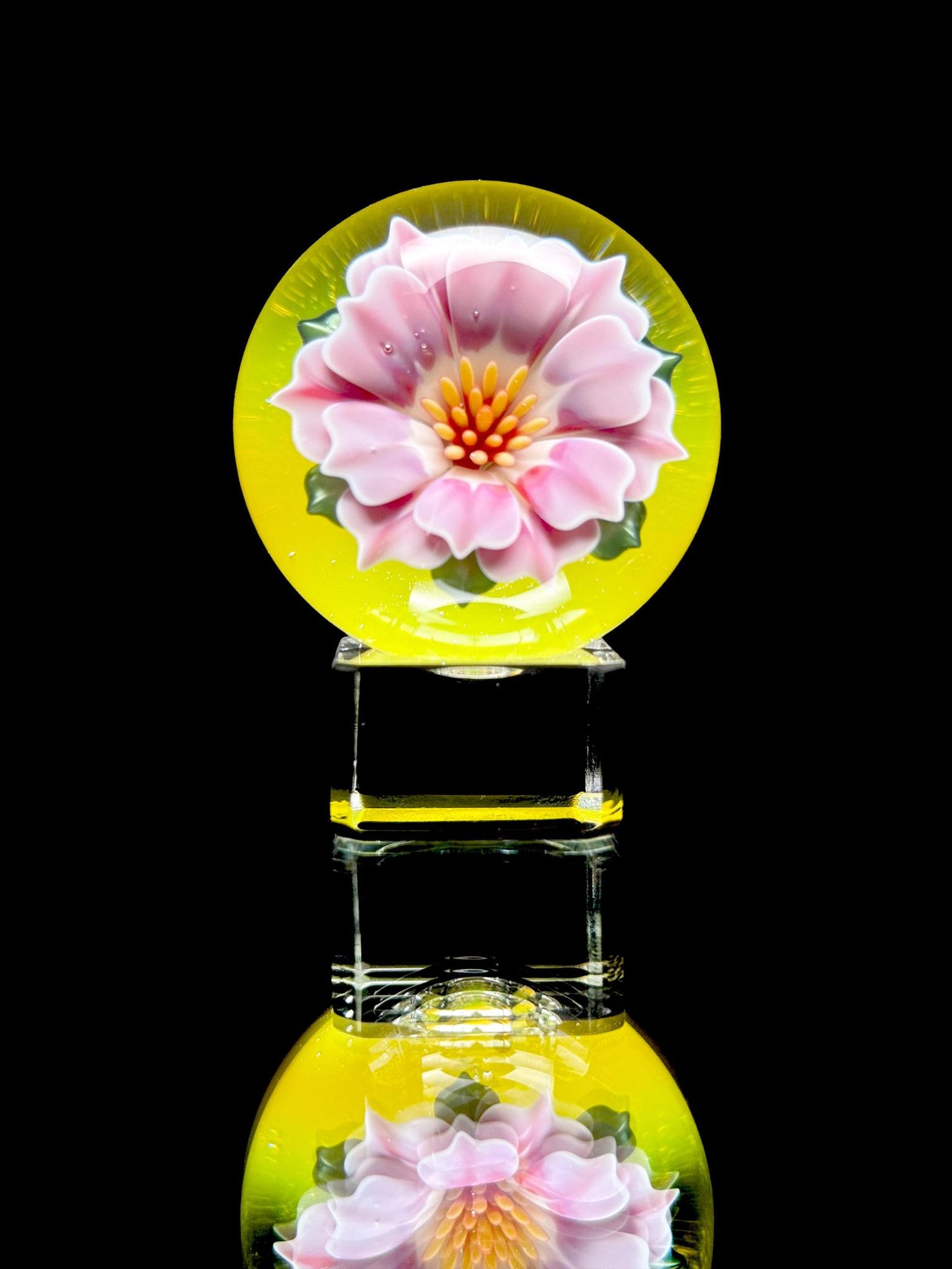 Florin Glass Lg Flower Marble