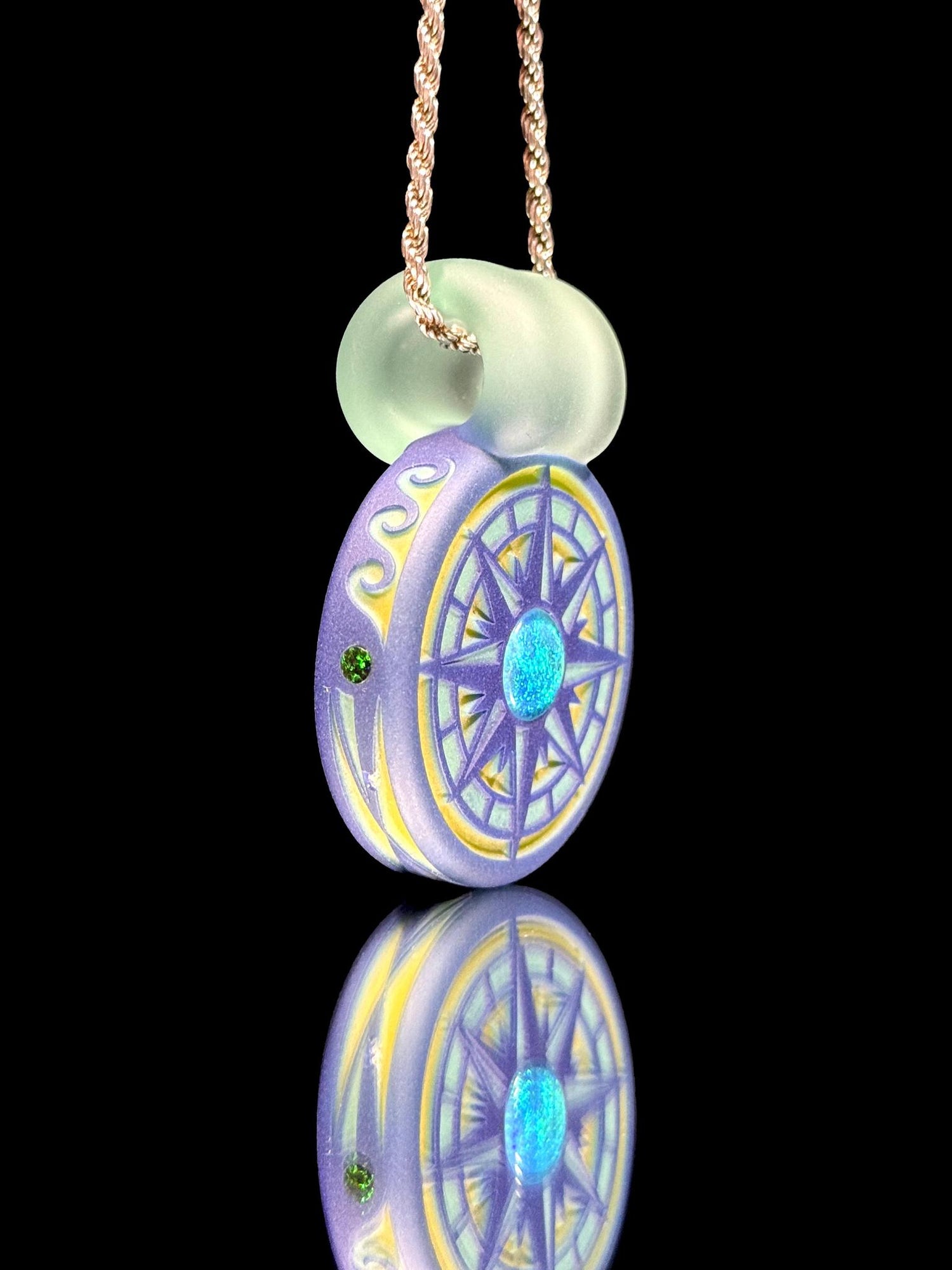Glass Maze Carved Pendant