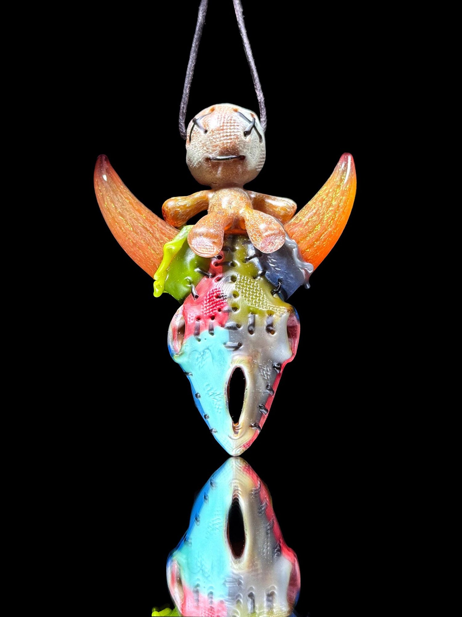 Muller x Darby Quilted Cow Skull Pendant