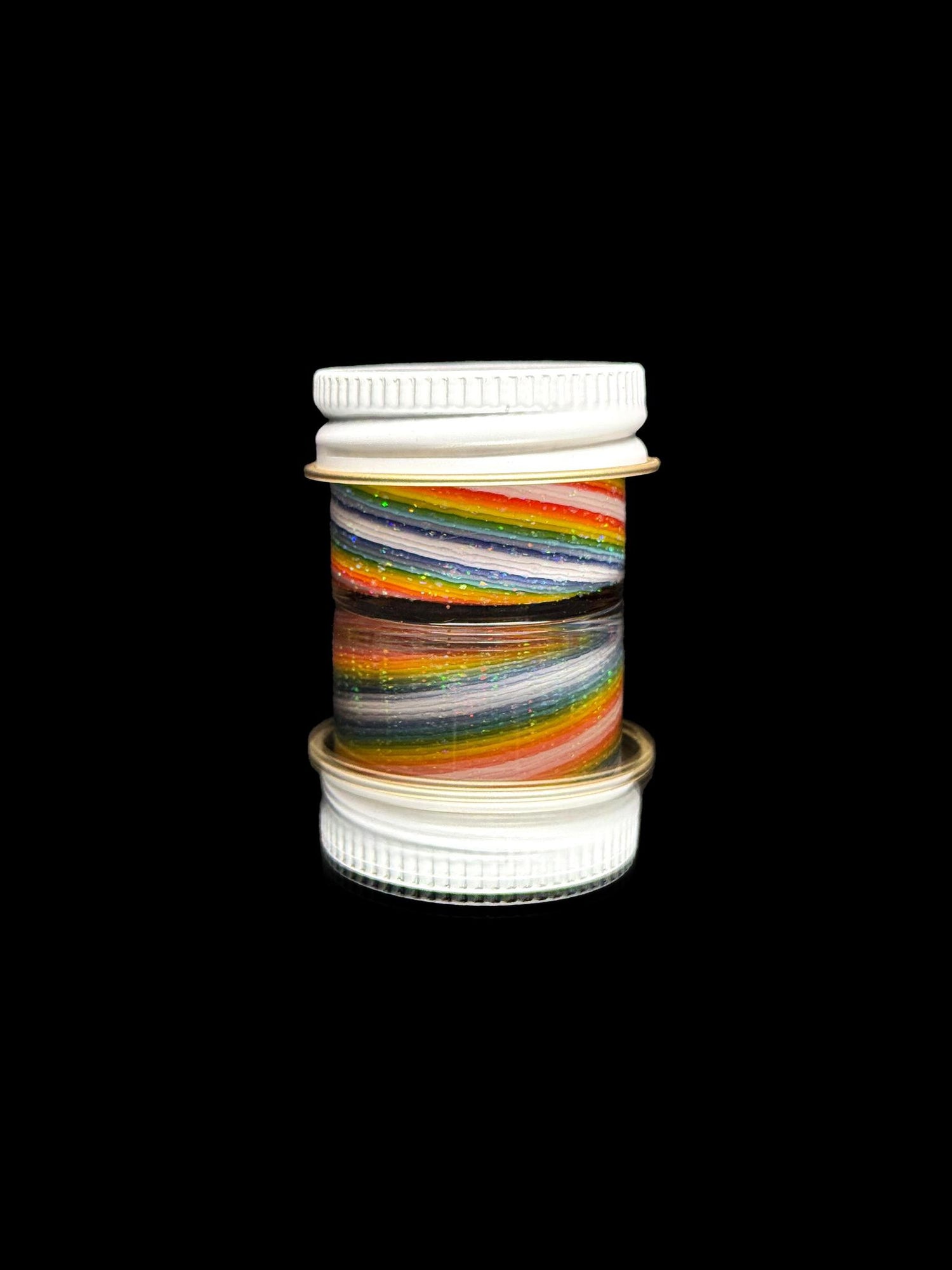 Empty 1 Glass Opal Spiral Micro Jar