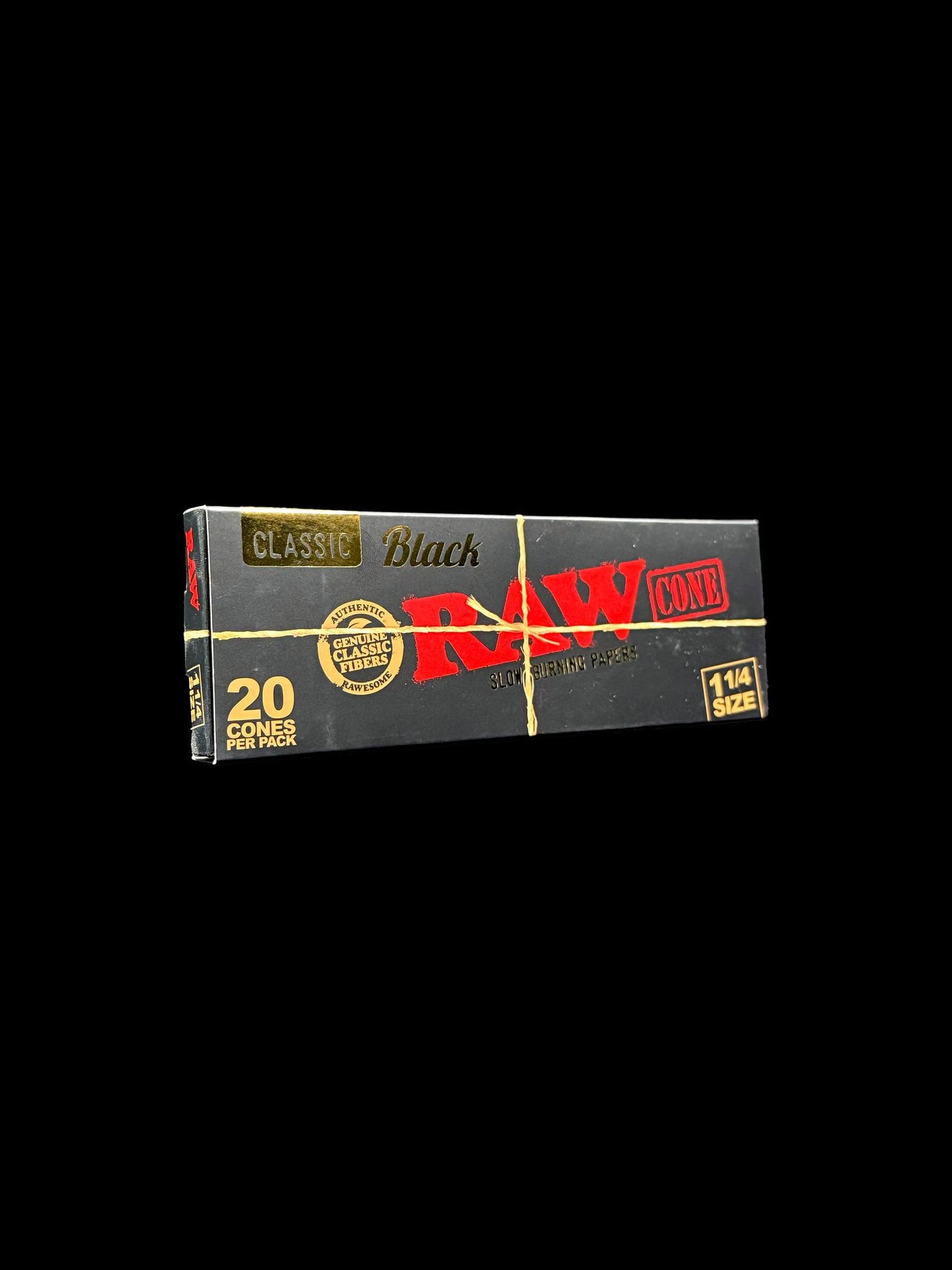 Raw Cone Black 1.25 20pk