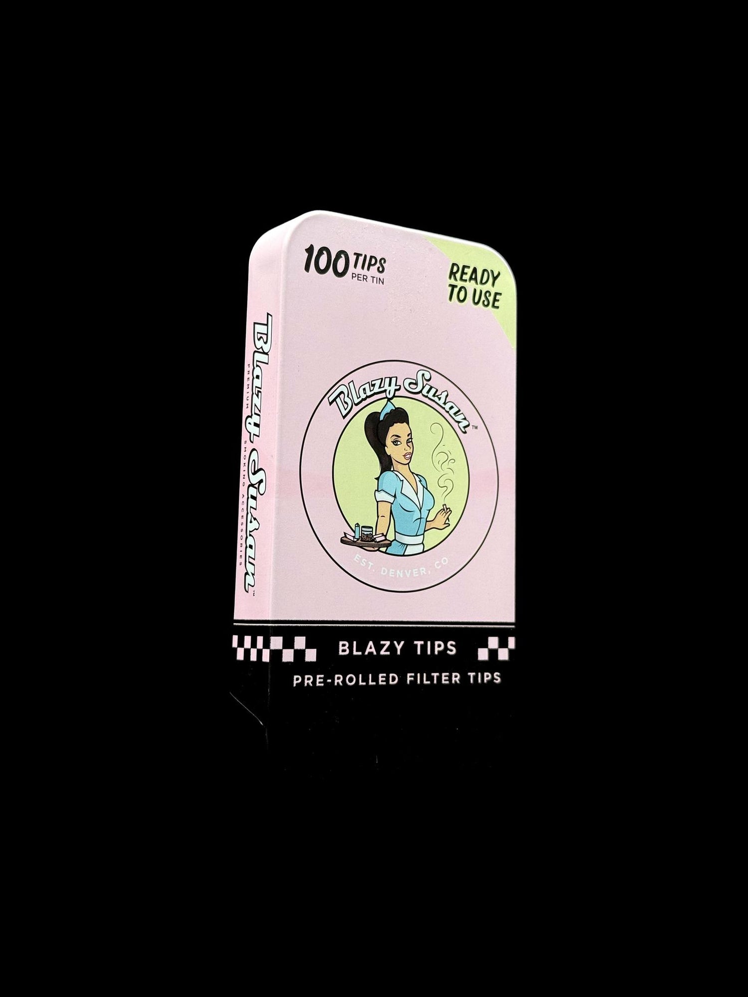 Blazy Susan Tips Pink Tin 100pk