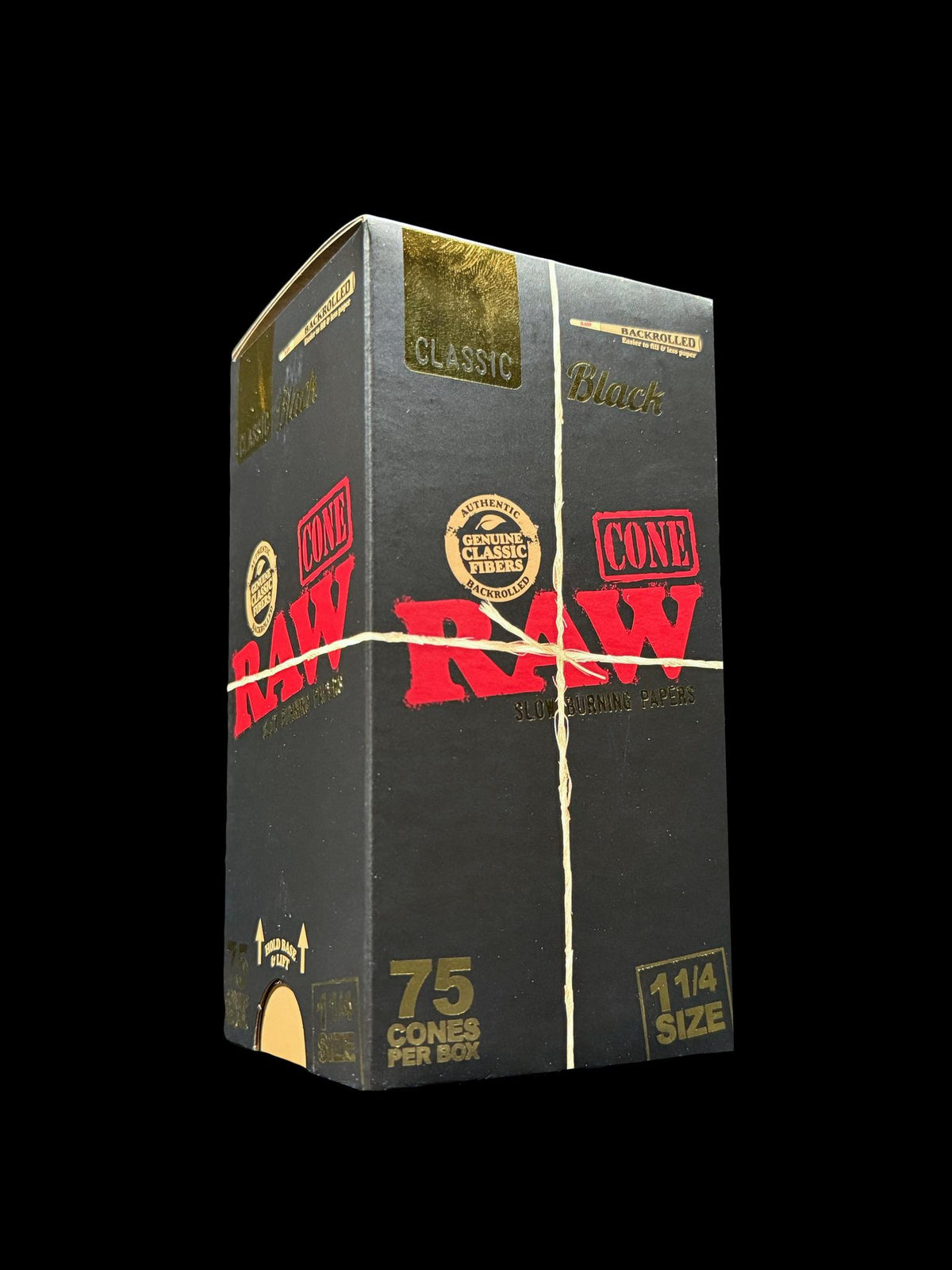 Raw Cone 1.25 Black 75pk