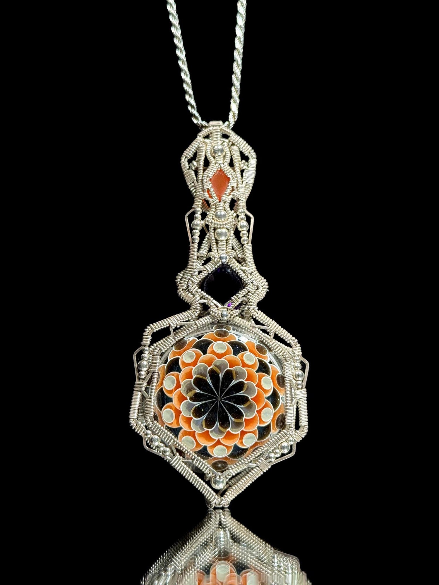 Juju Glass x Mike Bishop Dotstacked Wirewrap Pendant