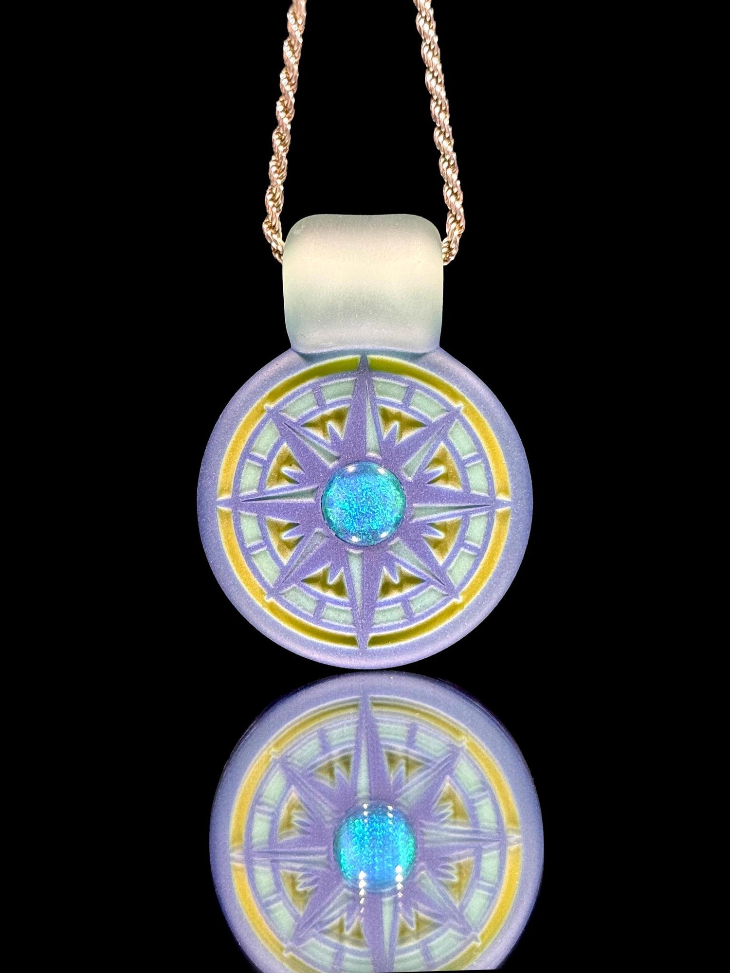 Glass Maze Carved Pendant