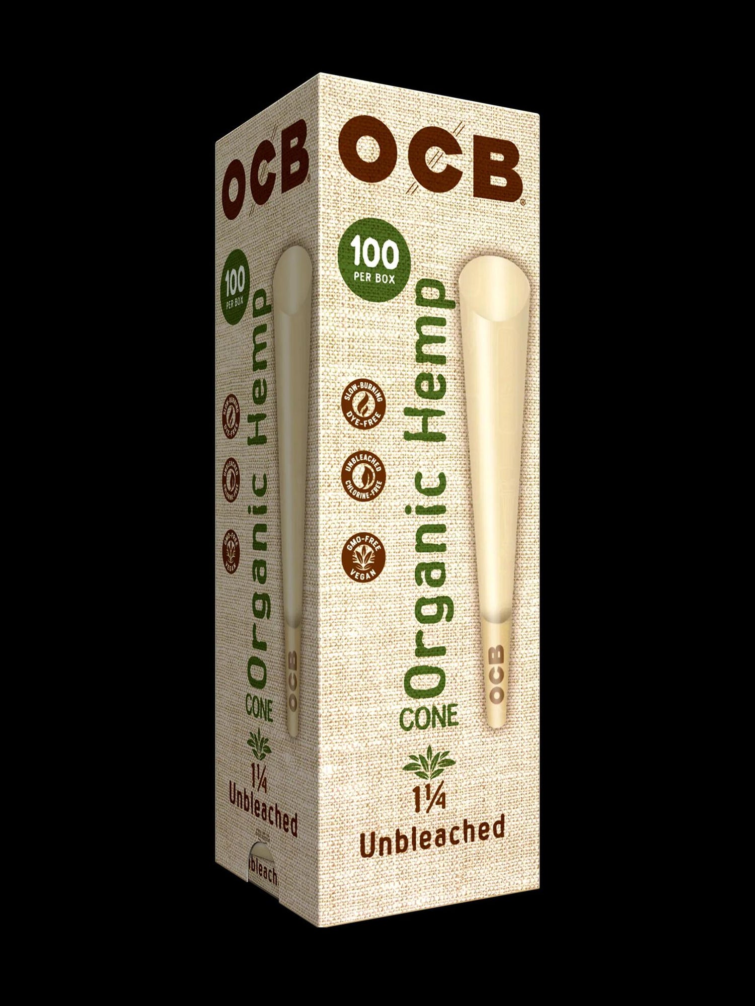 OCB Organic Hemp 1.25 100pk Cones