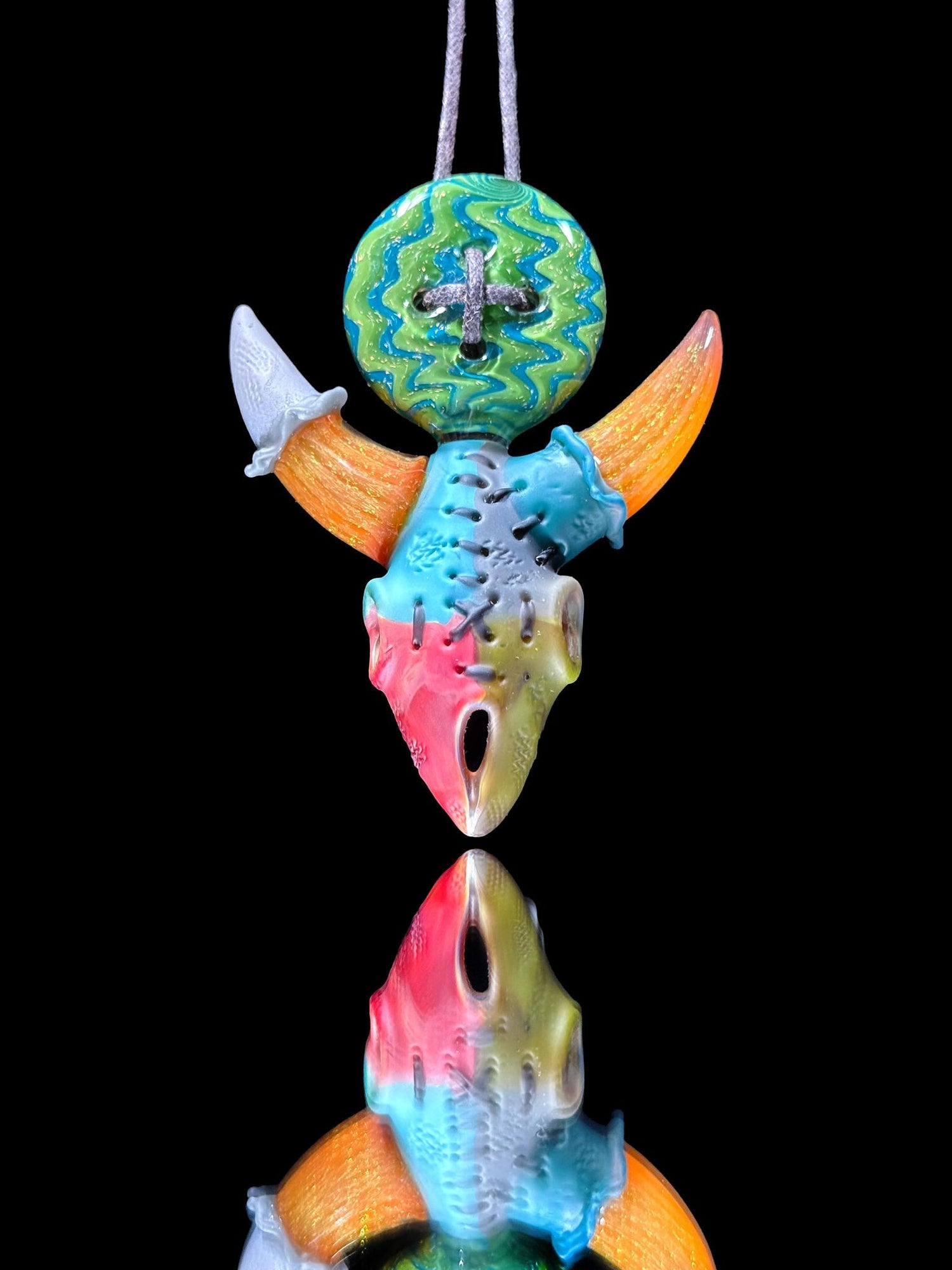 Muller x Darby Quilted Cow Skull Pendant