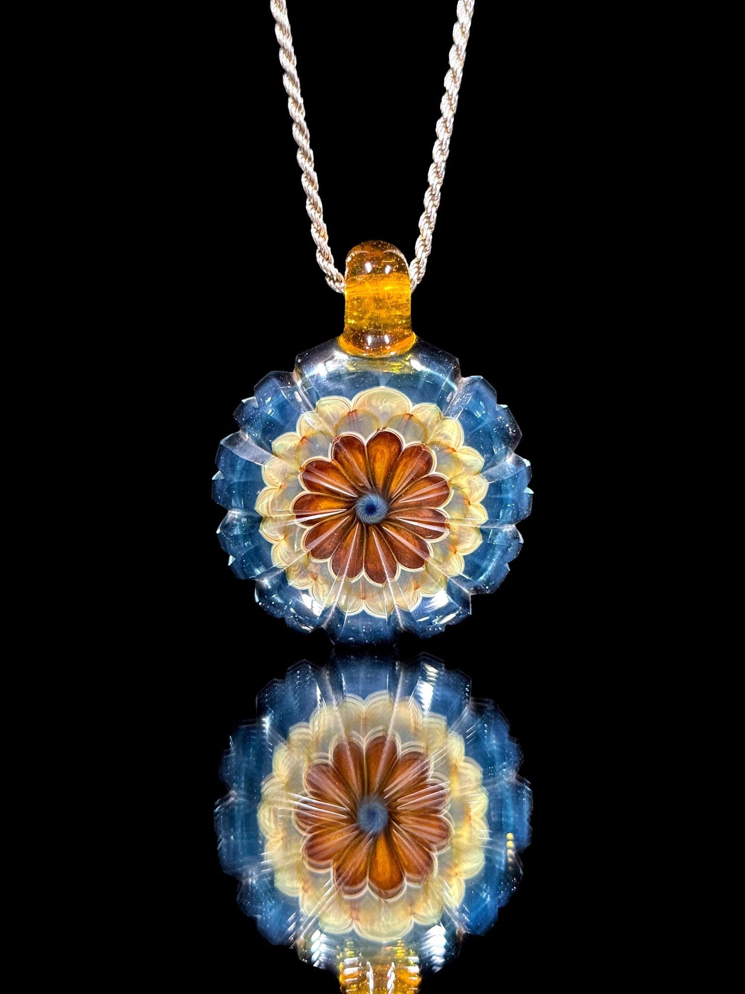 JuJu Glass Carved Dotstack Pendant
